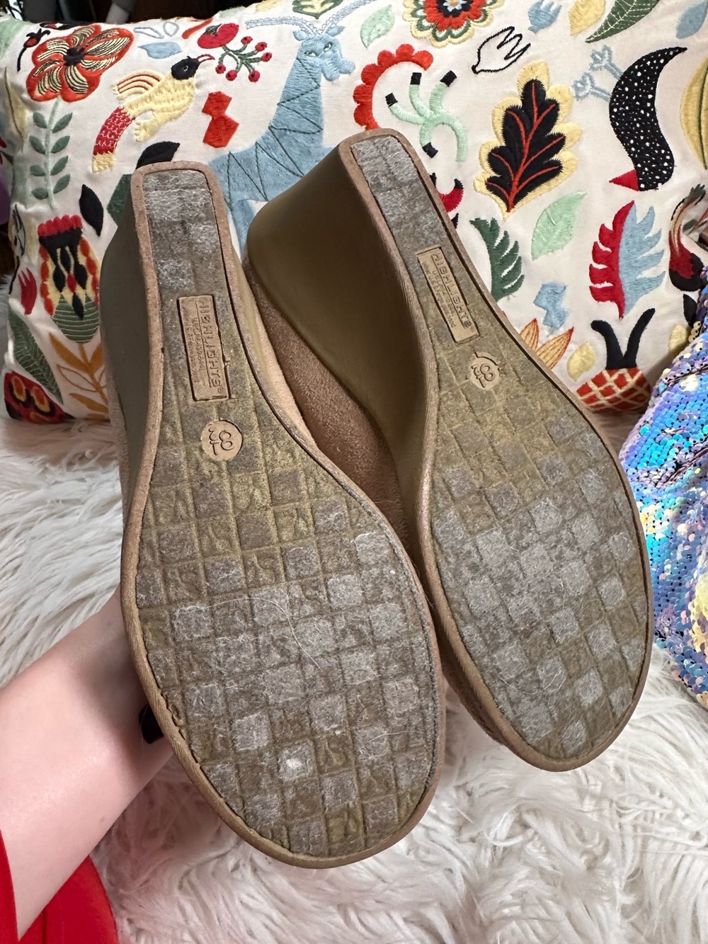 Highlights • Vintage Y2K Wedge Loafers Ribbon Moccasins - Picture 2 of 12